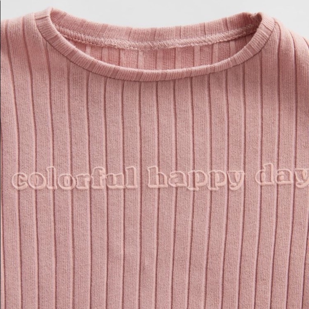 NEW Zara ribbed shirt pink baby 9 months - Picture 2 of 2